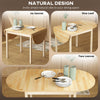 Foldable Dining Table, Solid Wood Drop Leaf Table, Natural