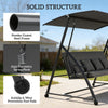 2-in-1 Swing Chair 3 Seater Hammock Cushion Bed Tilt Canopy Garden Dark Grey