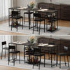 3 PCS Dining Table Set 2 Upholstered Chairs with Storage Shelves for Space