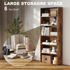 6 Tier Bookshelf, Freestanding Bookcase with Adjustable Shelves