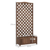 Garden Wooden Planter Box with Trellis Flower Raised Bed Dark Brown