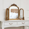 Gold Ornate Arched Triple Dressing Table Mirror 80cm x 56cm vanity make up