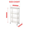 Foldable Kitchen Trolley on Wheels，4 Tier Storage Cart for Fruit Vegetable Snack