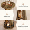Round Bar Table, 39.4" H High Top Bistro Table with Storage for Living Room,