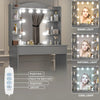 Dressing Table With Mirror Storage Makeup Desk Vanity Table Led Lights Bedroom