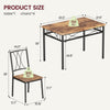 5Pcs Dining Table Set for 4,Rustic Brown Wood&Metal Frame Kitchen Table&Chairs