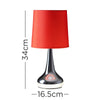 2 x Touch Table Lamps 34cm Dimmer Bedside Lights Living Room Reading Small Lamp