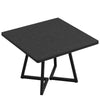 80cm Black Square Dining Table, Industrial Small Kitchen Table with Metal Base