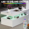 Led Coffee Table With 2 Drawer Storage, High Gloss Coffee Table For Living Room