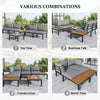 4 Seater Garden Furniture, Sectional L-Shaped Corner Sofa Set with Table, Grey