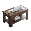 Brown Coffee Table with Lift Top Storage Shelf Wood Modern Living room