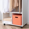 Open Wardrobe Clothes Rail Bedroom Clothes Storage Rod Shelves White