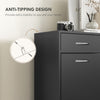 Slim Shoe Cabinet with 2 Flip Drawers for 12 Pairs of Shoes Black