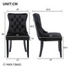 Set of 6 Velvet Dining Chairs with High Back Wooden Legs for Dining Room Kitchen