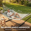 Outdoor Hammock with Stand Detachable Pillow for Garden, Patio, Green