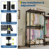 5-Tier Heavy Duty Clothes Rack,1870 lbs,With 8 Adjustable Shelves,5 Hanging Rods