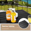 5 Pieces Patio Rattan Bistro Set Outdoor Bar Stool Set W/ 4 Chairs &1 Bar Table
