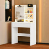 White Dressing Table Makeup Desk with Hidden Storage Mirror Shelf Large Yblzzjmy