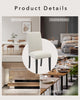 Set of 2 Modern Fabric Upholstered Dining Chairs, Curved Backrest+Solid Wood Leg