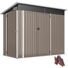 Outdoor Storage Shed, 7.5 x 4.3ft Metal Garden Shed, Light Grey