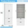 Kitchen Pantry Cupboard,Tall Storage Cabinet with 2 Doors 3 Shelves & 2 Lmvmmpop