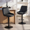 Bar Stools Set of 2, Adjustable Bar Chairs 360 Degree Swivel Black