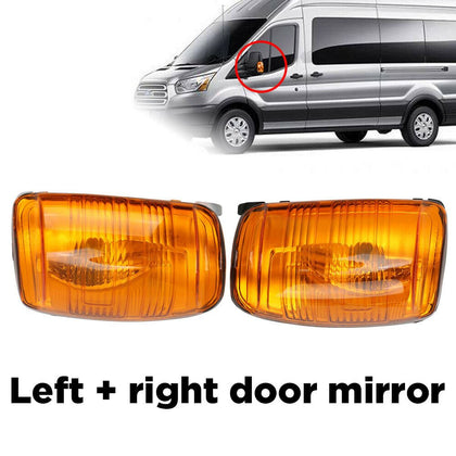 (Amber) Door Wing Mirror Indicator Lens Left + Right Side For Ford Transit Mk8 - Quildinc