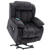 Electric Recliner Chair Fabric Upholstered Armchair Massage Heating Sofa Grey