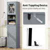 Bathroom Narrow Corner Floor Cabinet Storage Cabinet-Grey