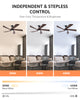 VONLUCE 52" Modern Ceiling Fan w Light & Remote 6 Speeds Reversible Motor 132cm