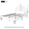 Velvet Fabric Upholstered Bed 4FT6 Double Size Bed Platform Bed Frame Beige