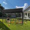 XXL Large Outdoor Dog Kennel Crate Fully Covered Roof Dog Fence Pen Feeder Door