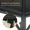 3x3m Outdoor Metal Hardtop Gazebo Double Roof W/ Netting Pole 4 LED Lights