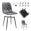 4/6X Dining Chairs Set Velvet Padded Seat Metal Legs Home Kitchen Office