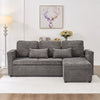 3-in-1 Chenille Sectional Sleeper Sofa Bed with Reversible Storage Chaise, USB