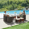 RATTAN GARDEN FURNITURE CUBE SET CHAIRS TABLE OUTDOOR PATIO RATTAN 8 SEATER