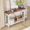 Console Table with 2 Drawer Storage Shelf Accent Wood Entryway Table Sofa Table