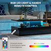LED Coffee Table, High Gloss Cocktail Center Table with 20 RGB Light Colors, Adj