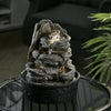 Indoor Cascading Stone Fountain Water Feature with Crystal Ball LED Lights Decor