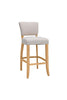 2x Bar Stools Upholstered High Chairs Kitchen Island Stools Breakfast Wood Legs