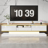 LED TV Stand 180cm Gloss White Storage Cabinet w/ 3 Drawers & Open Compartment