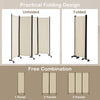 4 Panel Room Divider Folding Privacy Dividers Room Partition on Wheels-White