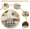 Round Coffee Tables, Set of 2 End Table, Nesting Side Circle, Black