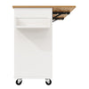 Mobile Kitchen Trolley Cart on Wheels with Drop Leaf Worktop, Drawer, Cabinets