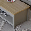 Farmhouse Coffee Table with Storage Shelf, Oak Two-Tone Wooden Living Room Table