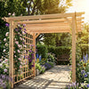 Wooden Garden Pergola Large Patio Gazebo Structure Plant Climb Trellis Arch Kit