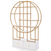 6-Tier Gold Bookshelf 180cm Tall Metal Bookcase Modern Standing Display Shelf