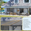 Aluminium Lean-To Gazebo, Wall-Mounted Hardtop Roof Pergola for Garden & Patio
