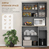 Modern Freestanding Kitchen Pantry Cabinet with Adjustable Shelves, Grey