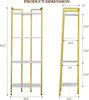 4 Tier Bookshelf, Gold Narrow Bookshelf Small Bookshelf With Open Display Shelf